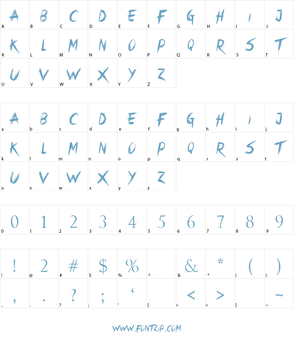 Crimes Times Six Font Character